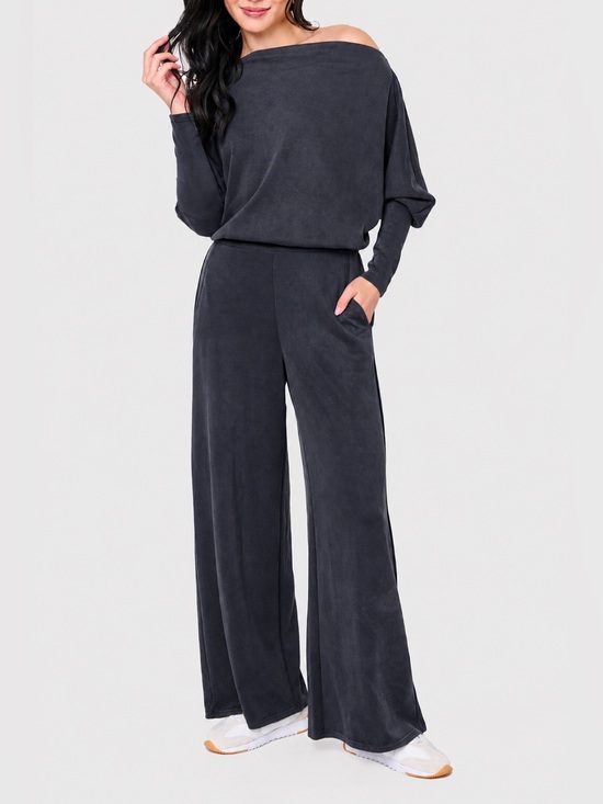 Gibsonlook Pants - Gibsonlook Cloud Scuba Slouchy Everywhere Jumpsuit Navy L NWT